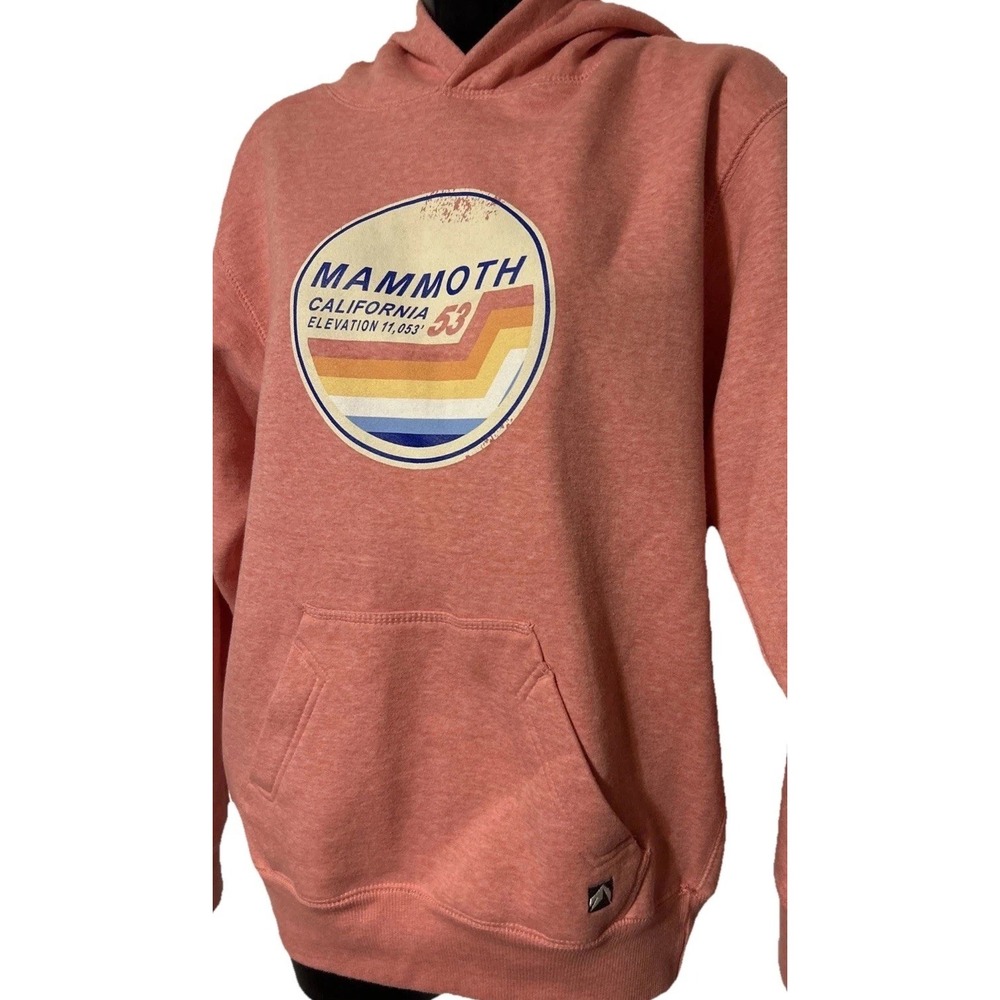 Mammoth California Hooded Sweatshirt Girls  XL Pink Highcamp Outfitters EUC - Picture 2 of 7